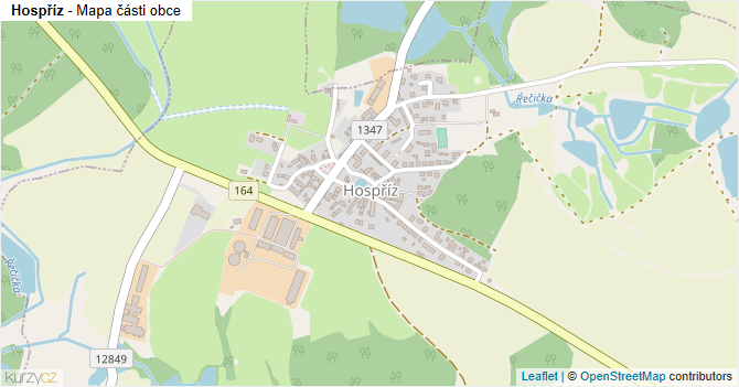 Hospříz - mapa části obce