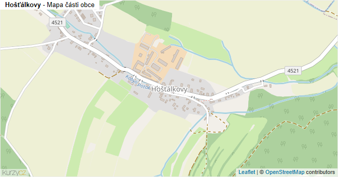 Hošťálkovy - mapa části obce