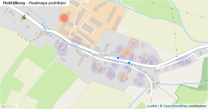 Hošťálkovy - mapa podnikání