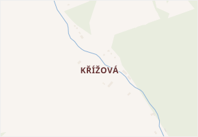 Křížová v obci Hošťálkovy - mapa části obce