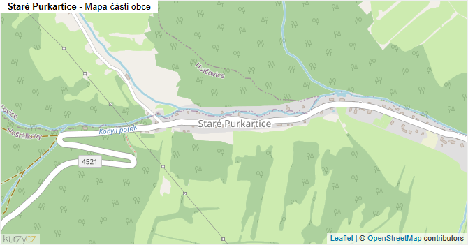 Staré Purkartice - mapa části obce