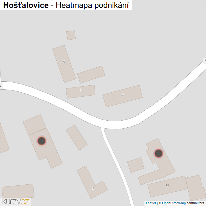 Mapa Hošťalovice - Firmy v obci.