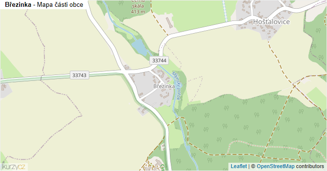 Březinka - mapa části obce