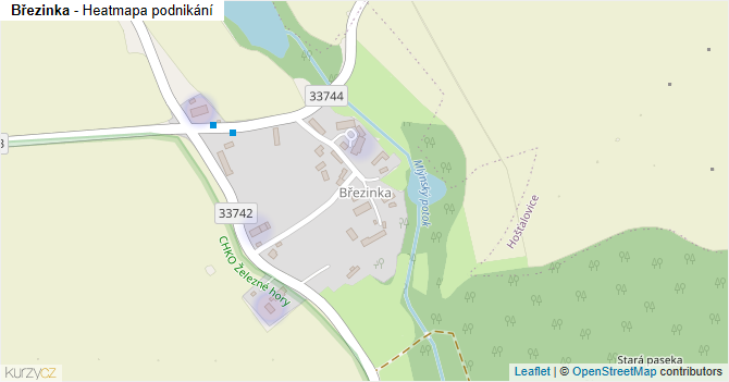 Březinka - mapa podnikání