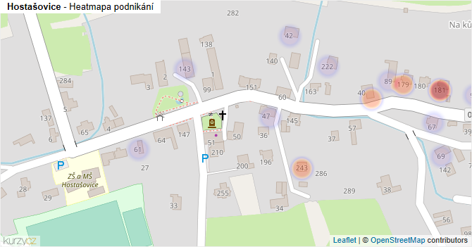Hostašovice - mapa podnikání