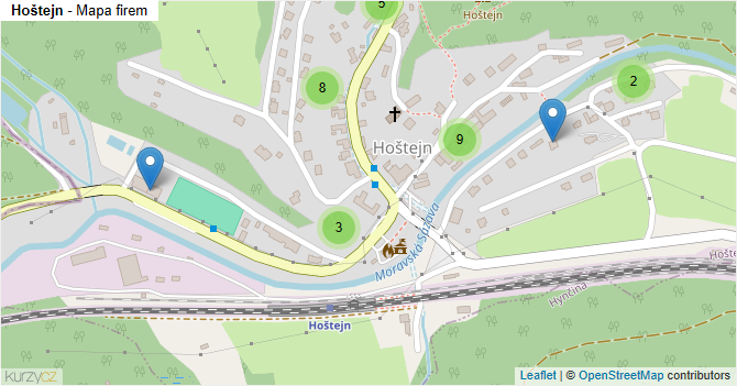 Hoštejn - mapa firem