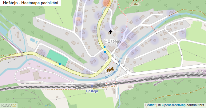 Hoštejn - mapa podnikání