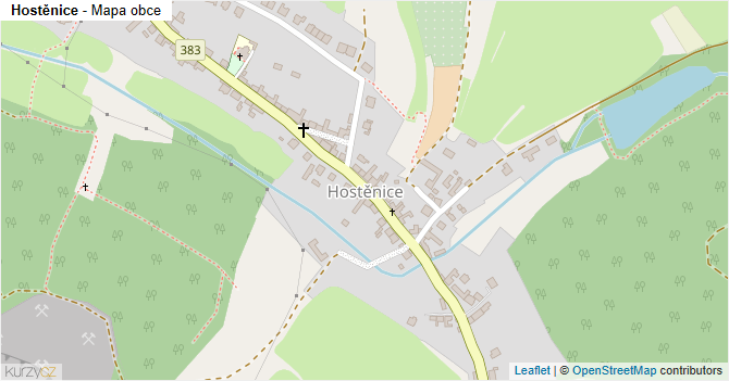 Hostěnice - mapa obce
