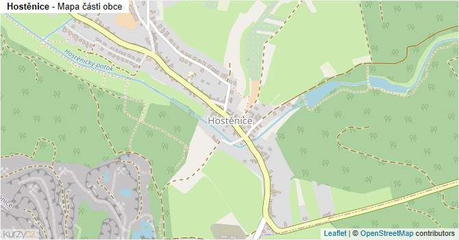 Hostěnice - mapa části obce