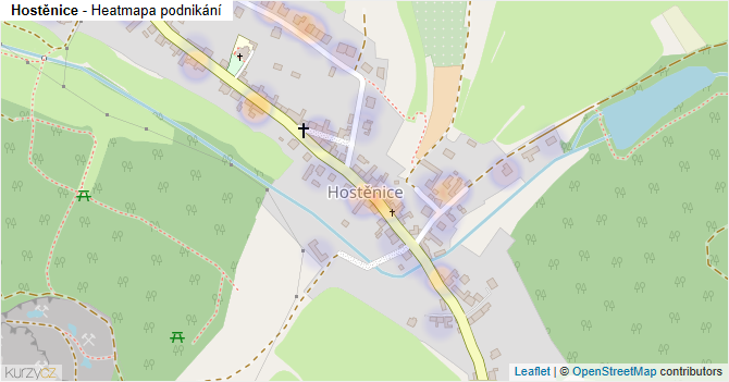 Hostěnice - mapa podnikání