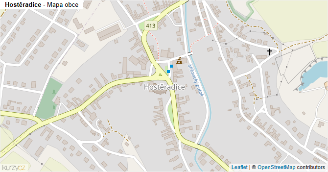 Hostěradice - mapa obce