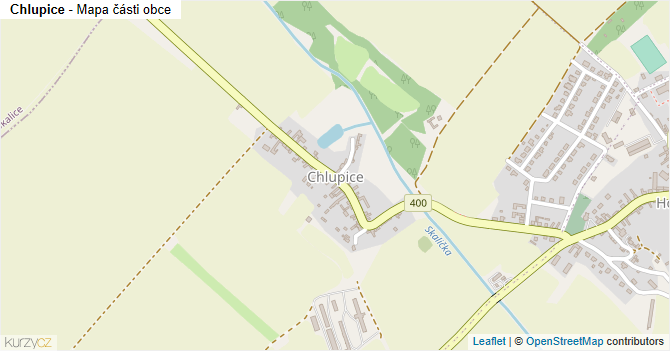 Chlupice - mapa části obce