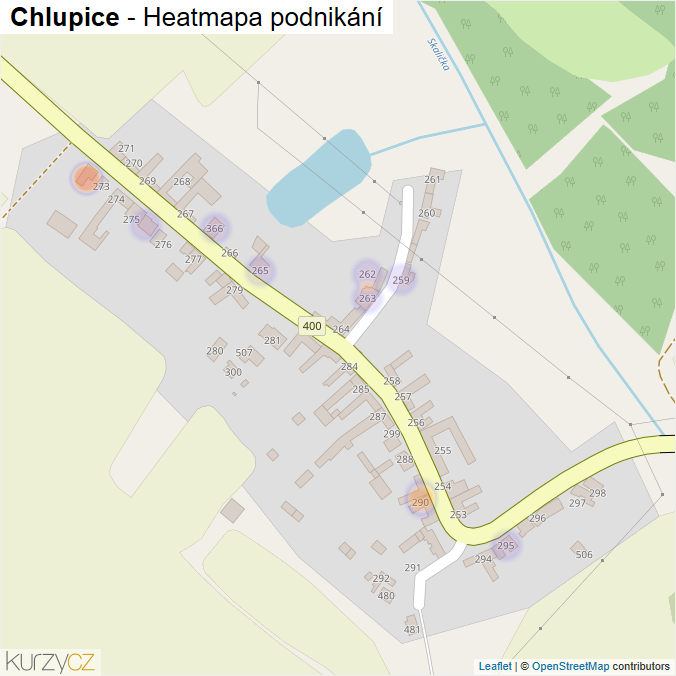Mapa Chlupice - Firmy v části obce.