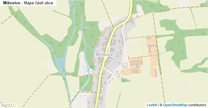 Míšovice - mapa části obce