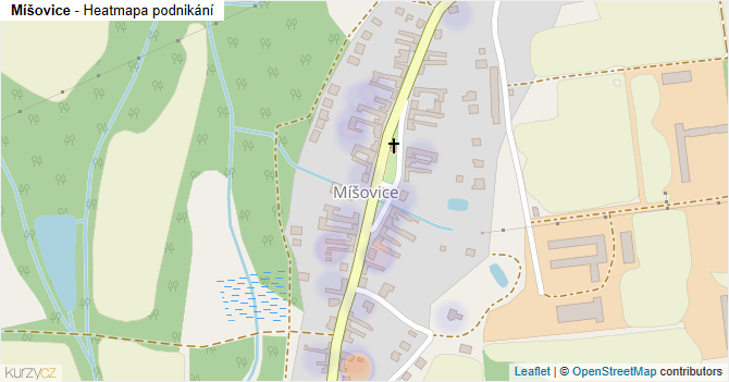Míšovice - mapa podnikání