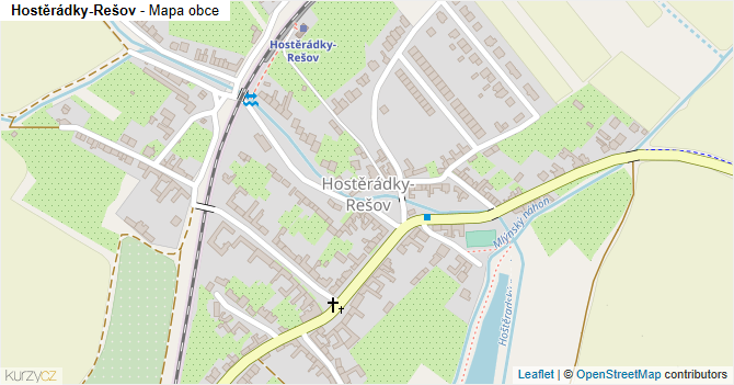 Hostěrádky-Rešov - mapa obce