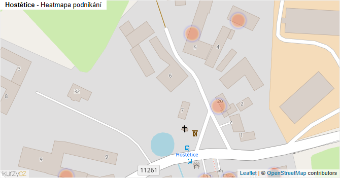 Hostětice - mapa podnikání