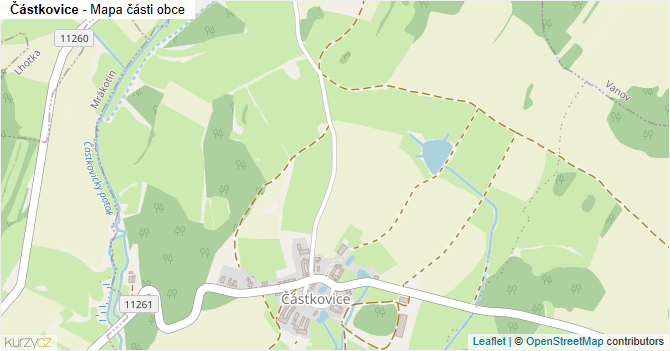 Částkovice - mapa části obce