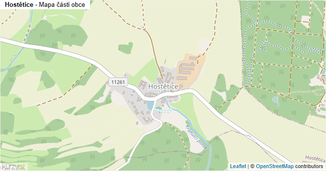 Hostětice - mapa části obce