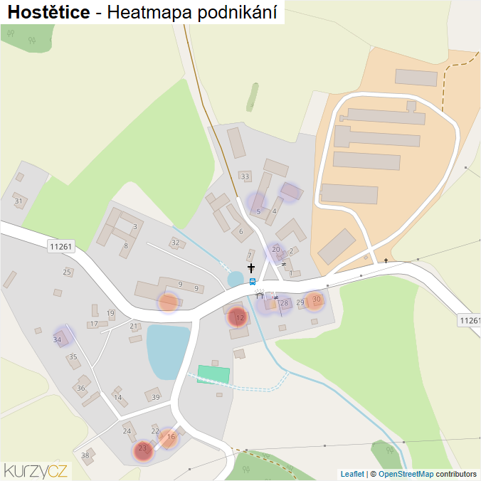 Mapa Hostětice - Firmy v části obce.