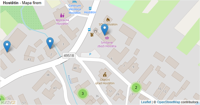 Hostětín - mapa firem