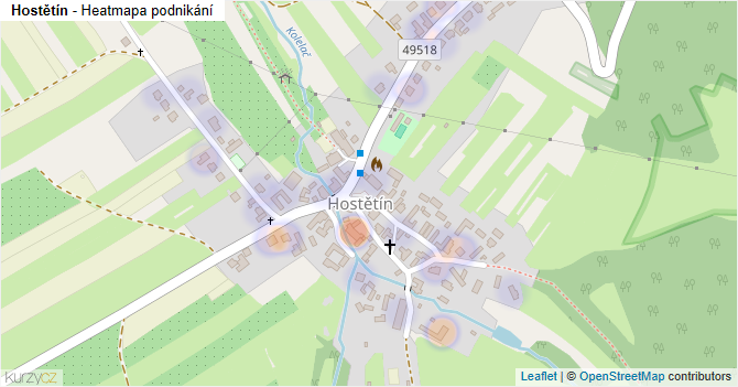 Hostětín - mapa podnikání