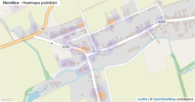 Heroltice - mapa podnikání