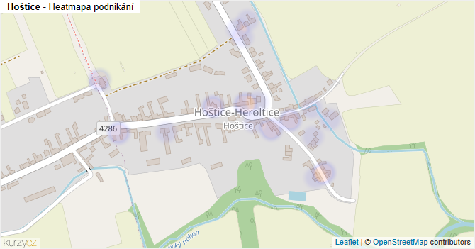 Hoštice - mapa podnikání