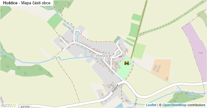 Hoštice - mapa části obce
