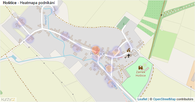 Hoštice - mapa podnikání