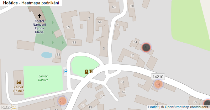 Hoštice - mapa podnikání