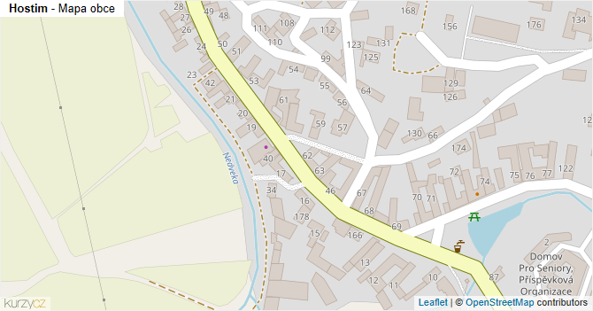 Hostim - mapa obce