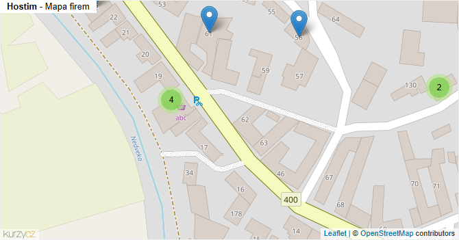 Hostim - mapa firem
