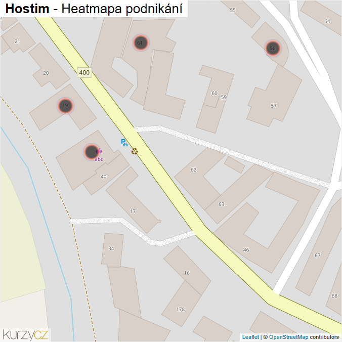 Mapa Hostim - Firmy v obci.