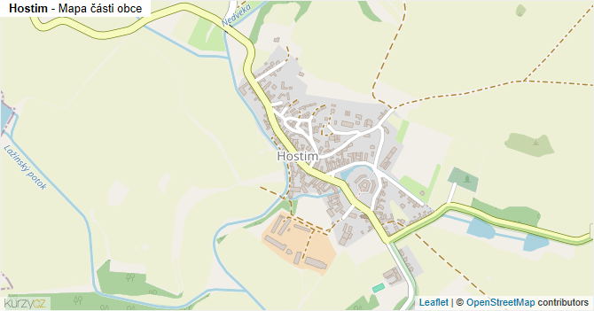 Hostim - mapa části obce