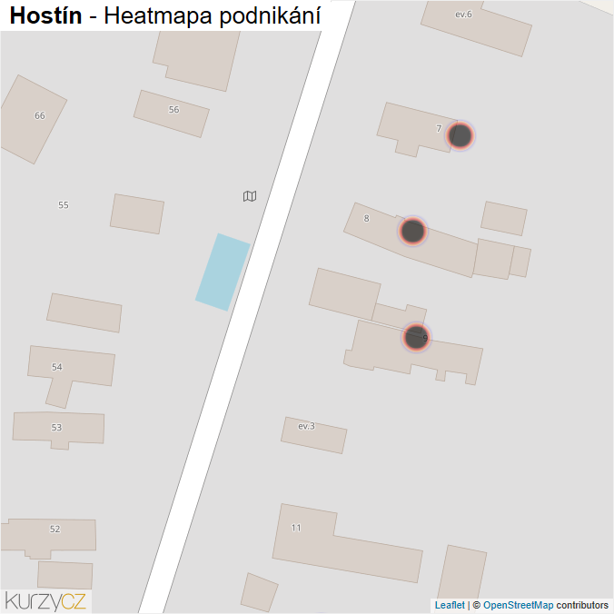 Mapa Hostín - Firmy v obci.