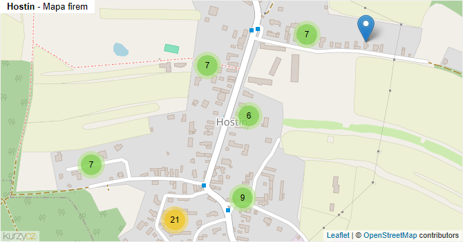 Hostín - mapa firem