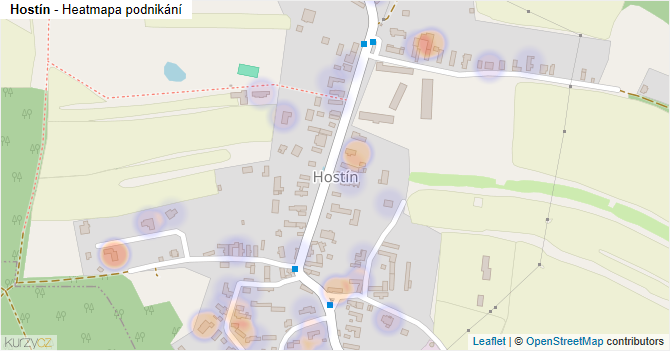 Hostín - mapa podnikání