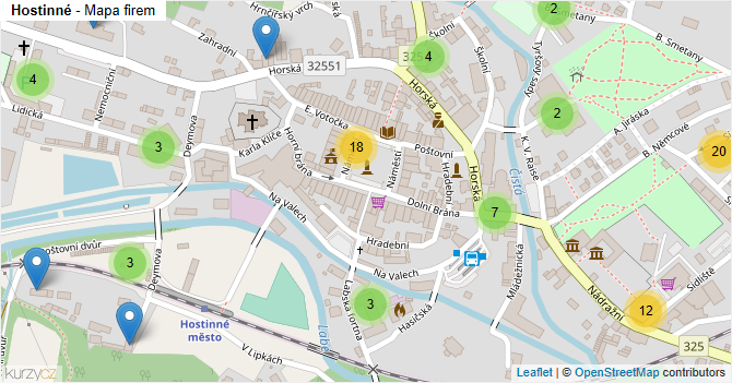 Hostinné - mapa podnikání