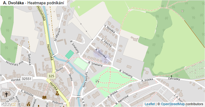 A. Dvořáka - mapa podnikání