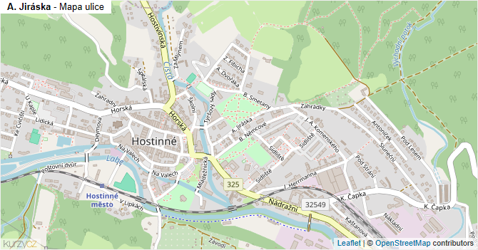 A. Jiráska - mapa ulice