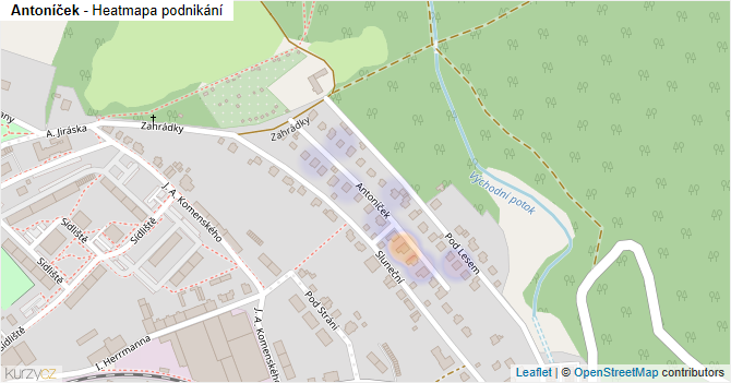 Antoníček - mapa podnikání