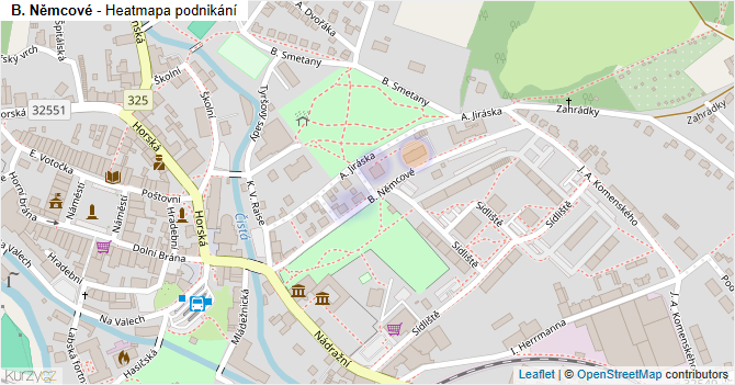 B. Němcové - mapa podnikání