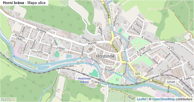 Horní brána - mapa ulice