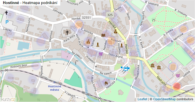 Hostinné - mapa podnikání