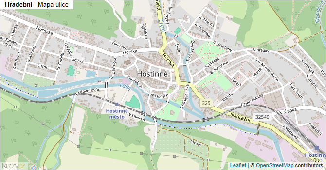 Hradební - mapa ulice