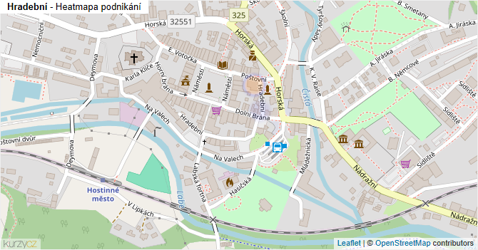 Hradební - mapa podnikání