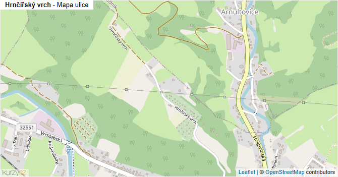 Hrnčířský vrch - mapa ulice