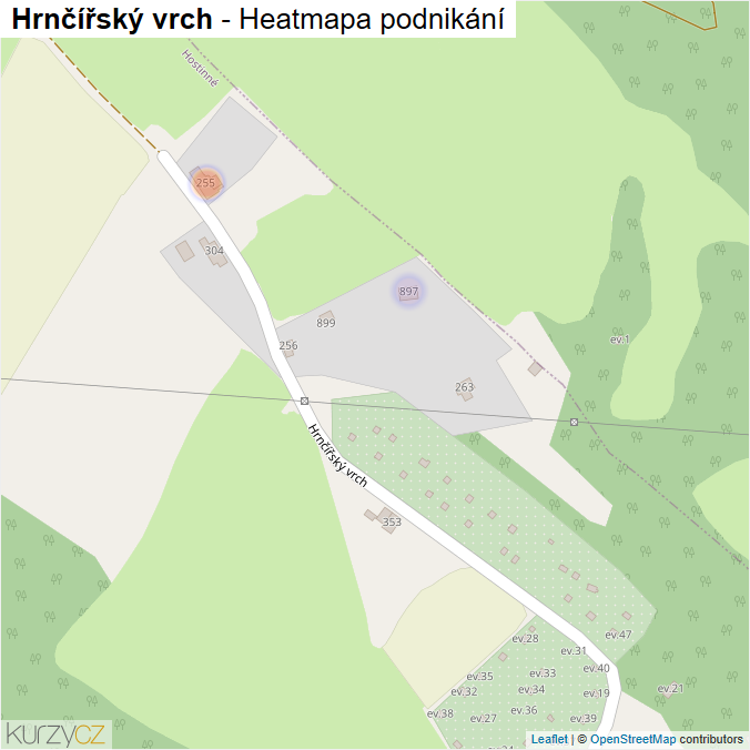 Mapa Hrnčířský vrch - Firmy v ulici.