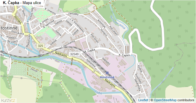 K. Čapka - mapa ulice